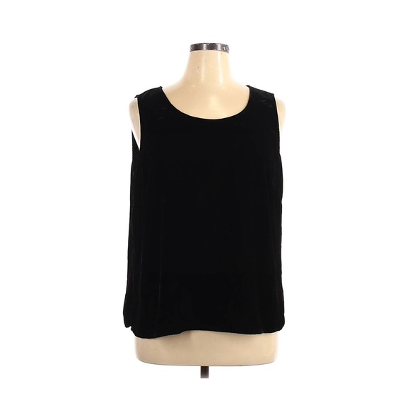 Citron Santa Monica Black Velvet Sleeveless Top 1X